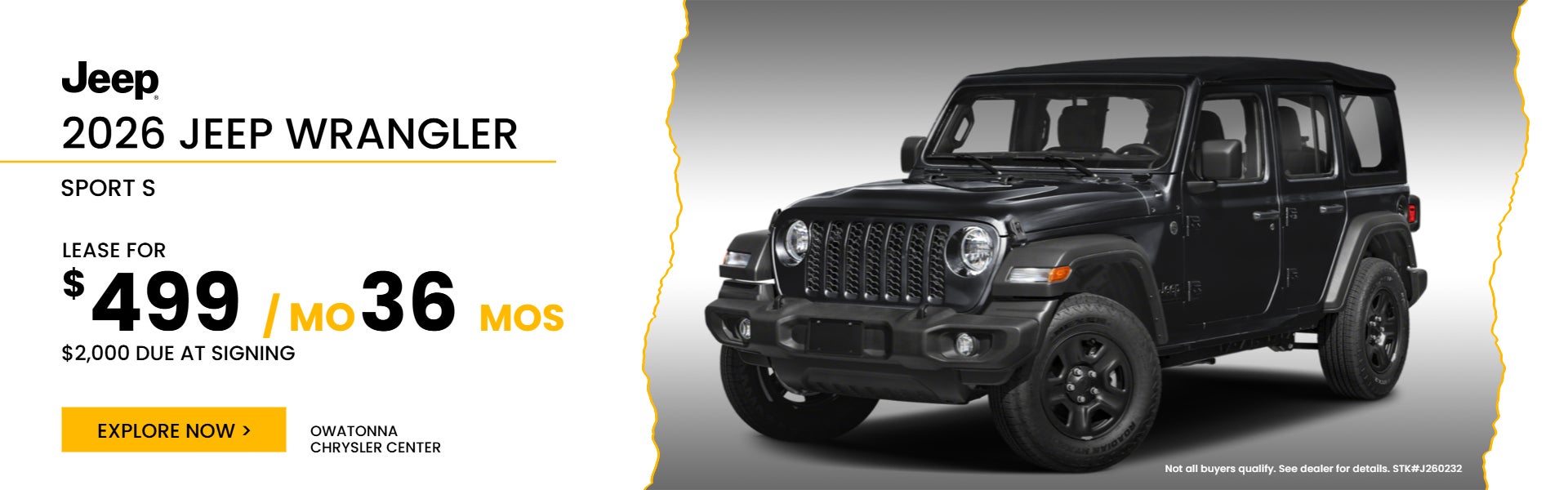 2026 Jeep Wrangler Sport S Lease 