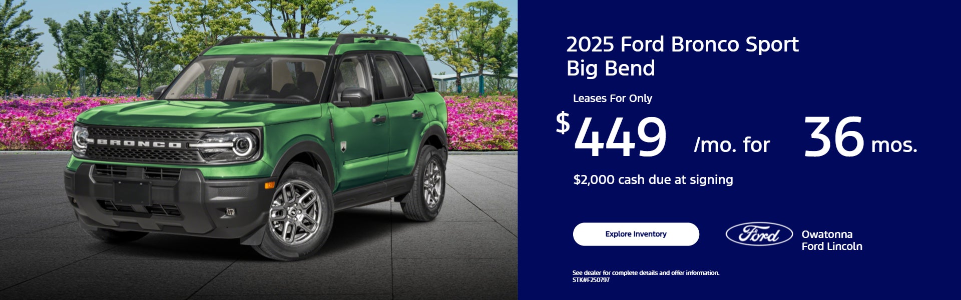 2025 Ford Bronco Sport Big Bend Lease 