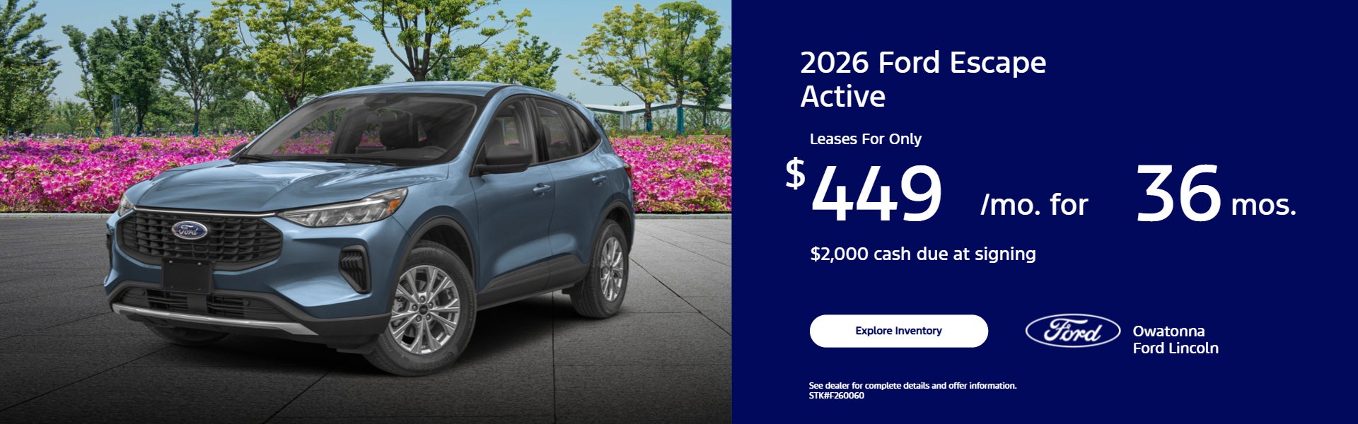 2026 Ford Escape active lease